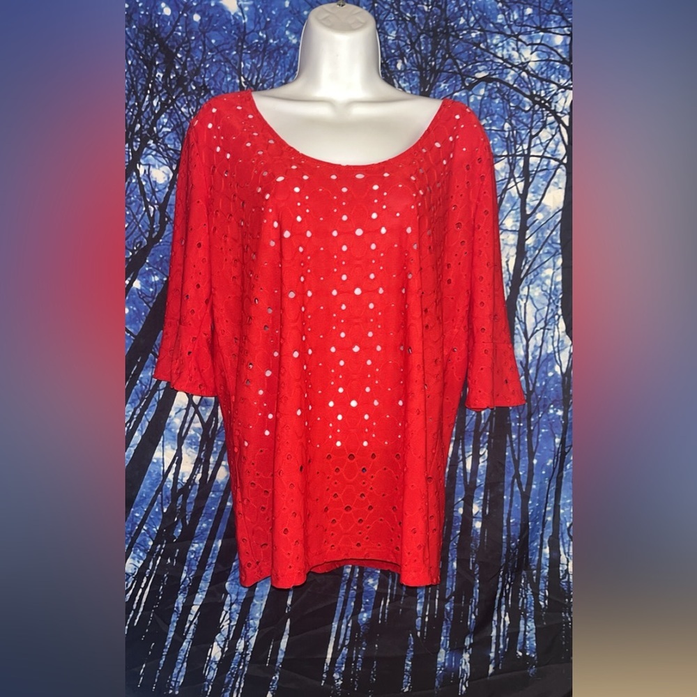 Cherie 1x eyelet blouse NWOT